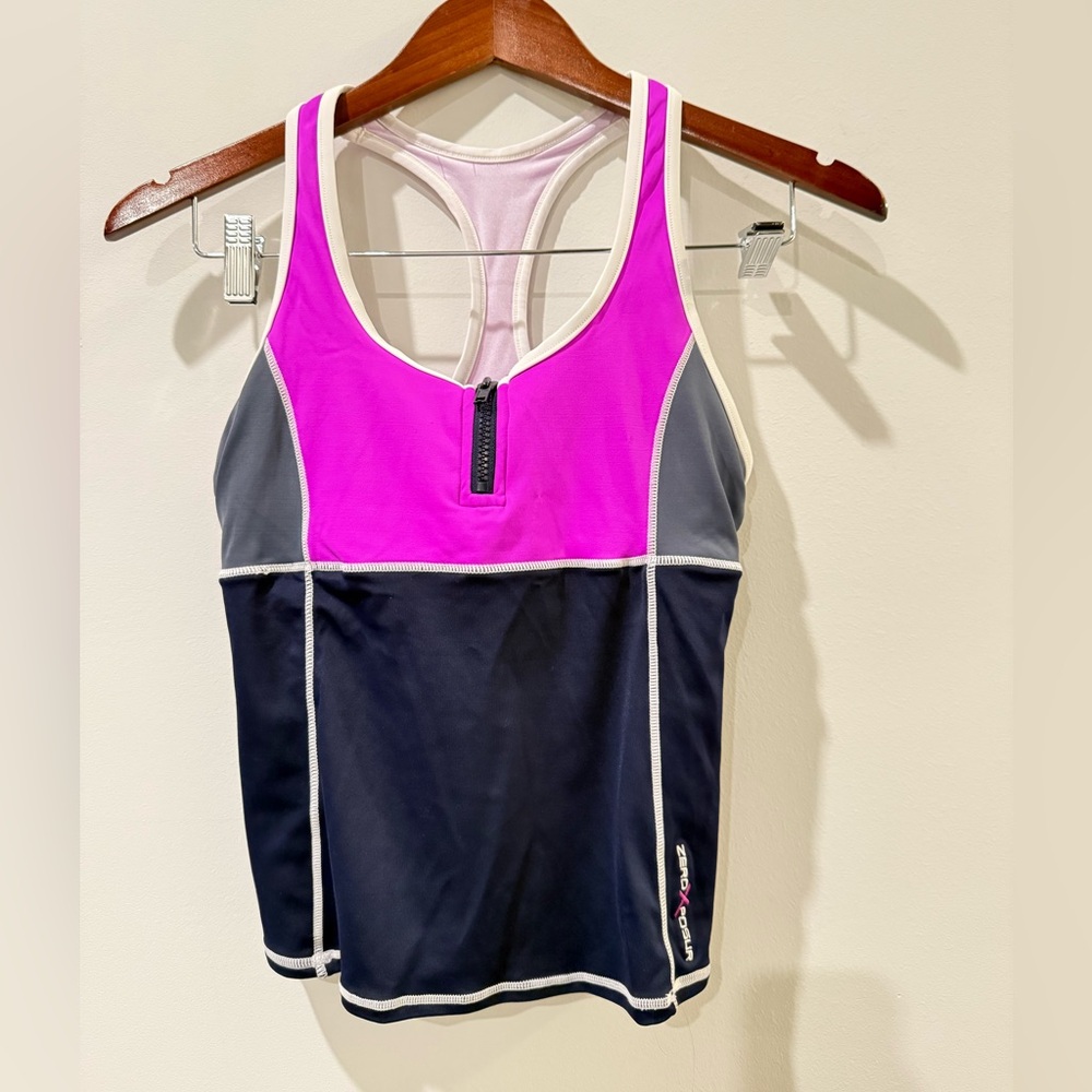 ZeroXposur Pink and Navy Blue Swimwear Set